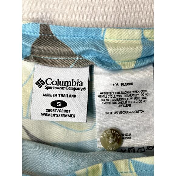 Columbia wrap skirt tropical fish print in blue/yellow/brown, size S - Picture 2 of 9